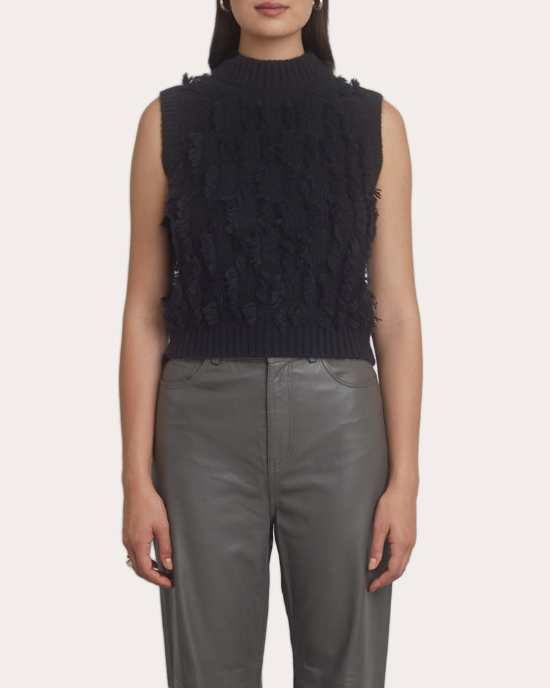 Stella Fringed Alpaca-Blend Knit Top