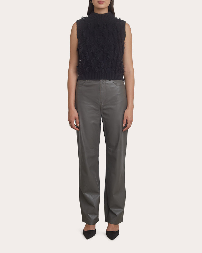 Stella Fringed Alpaca-Blend Knit Top