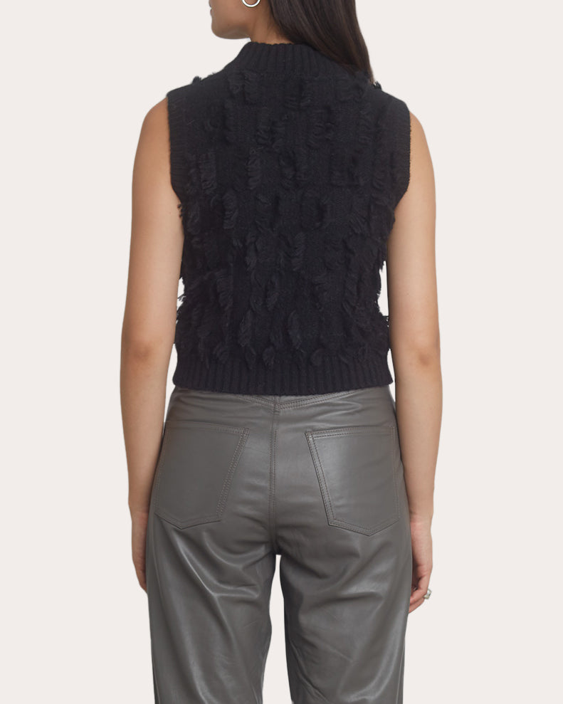 Stella Fringed Alpaca-Blend Knit Top