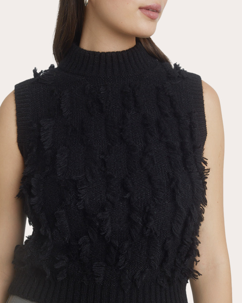 Stella Fringed Alpaca-Blend Knit Top