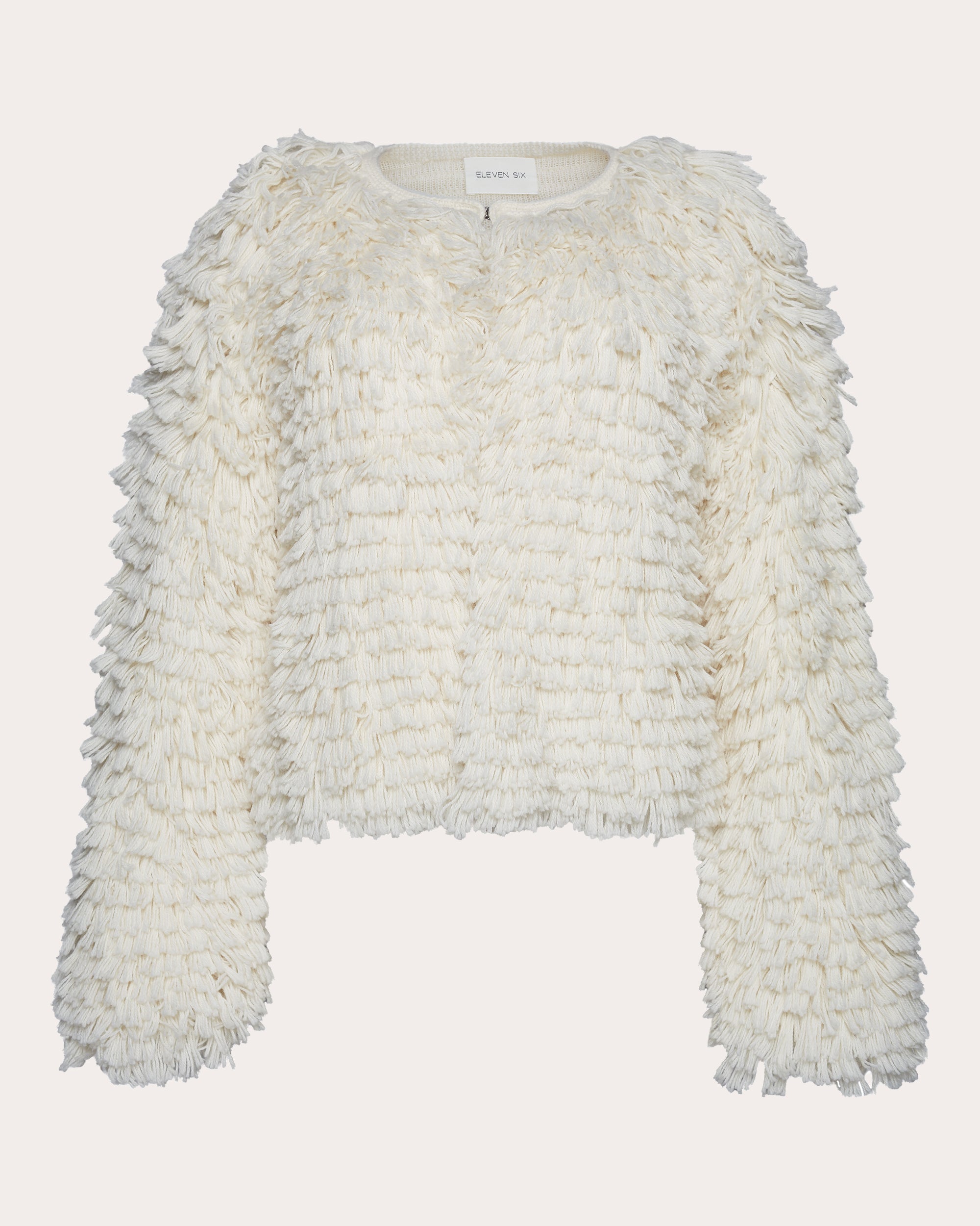 Jenna Fringed Knit Wool Cardigan