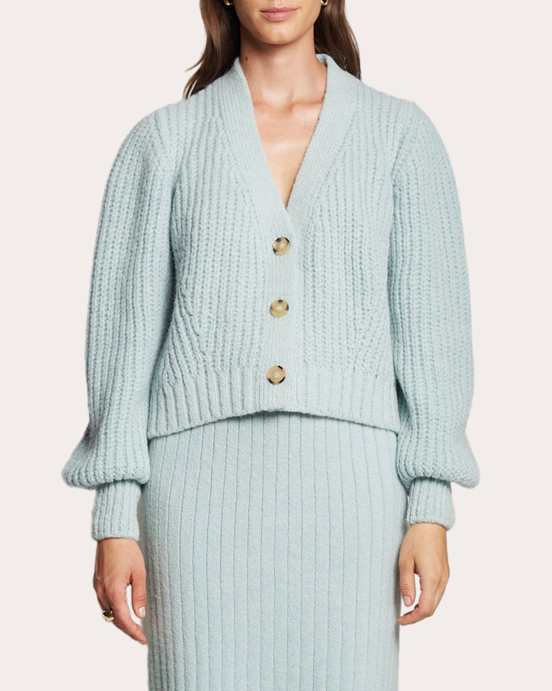 Sara Ribbed Alpaca-Blend Cardigan