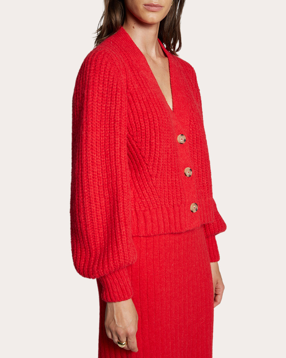 Sara Ribbed Alpaca-Blend Cardigan