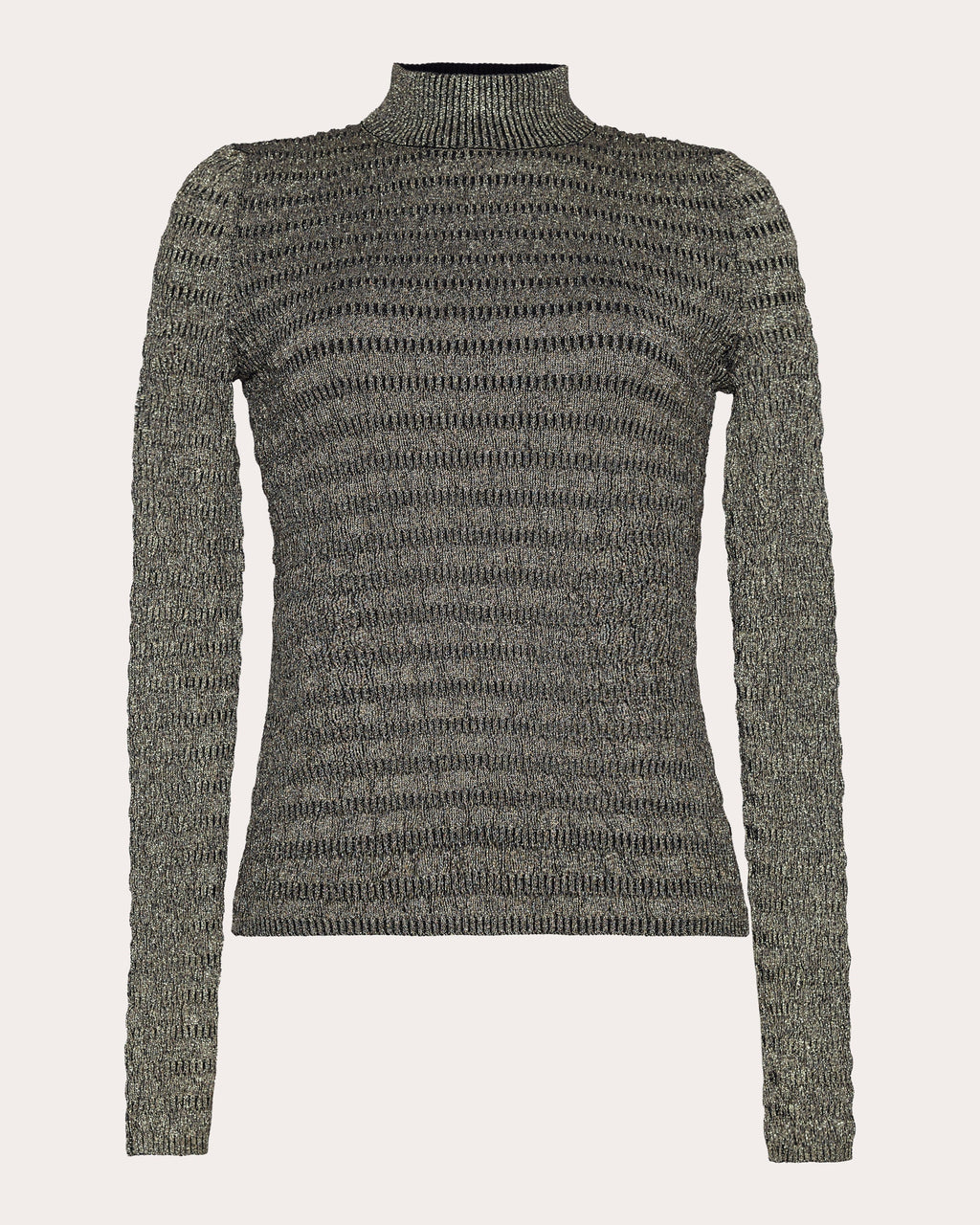 Clara Metallic Seersucker-Knit Sweater