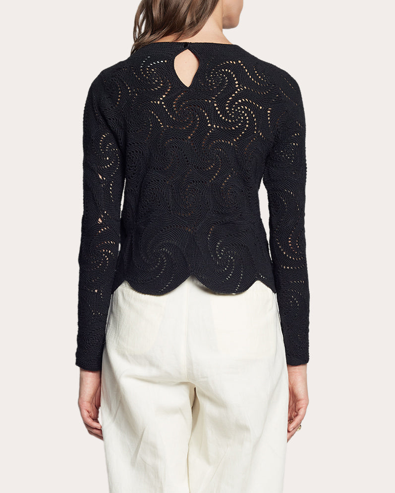 Dahlia Cropped Crochet-Knit Top