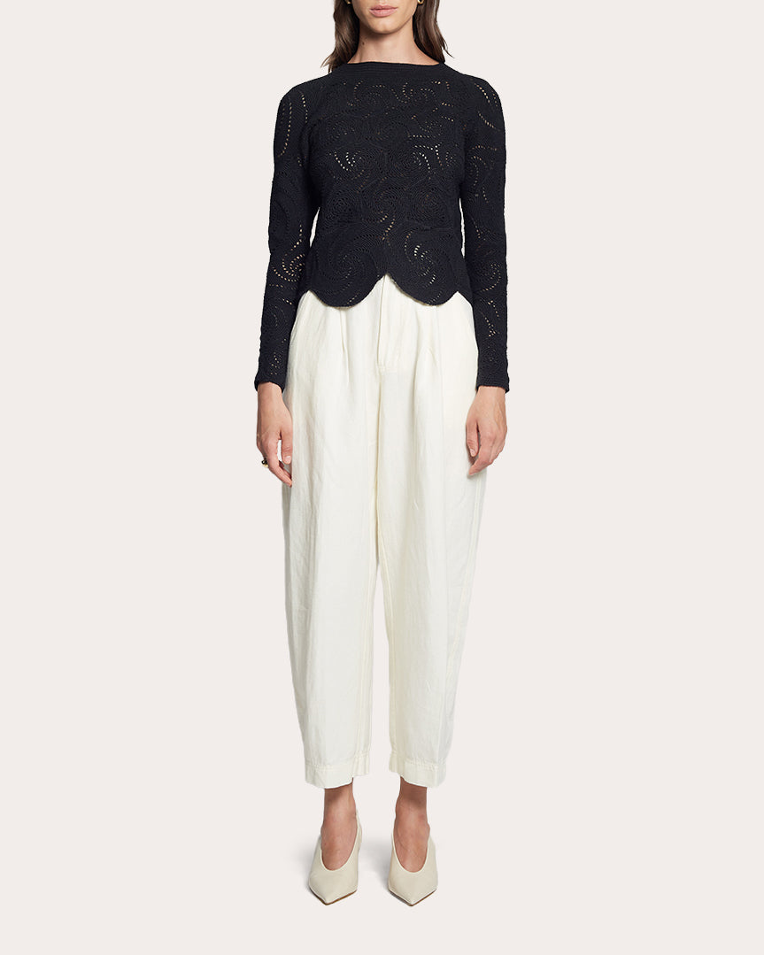 Dahlia Cropped Crochet-Knit Top