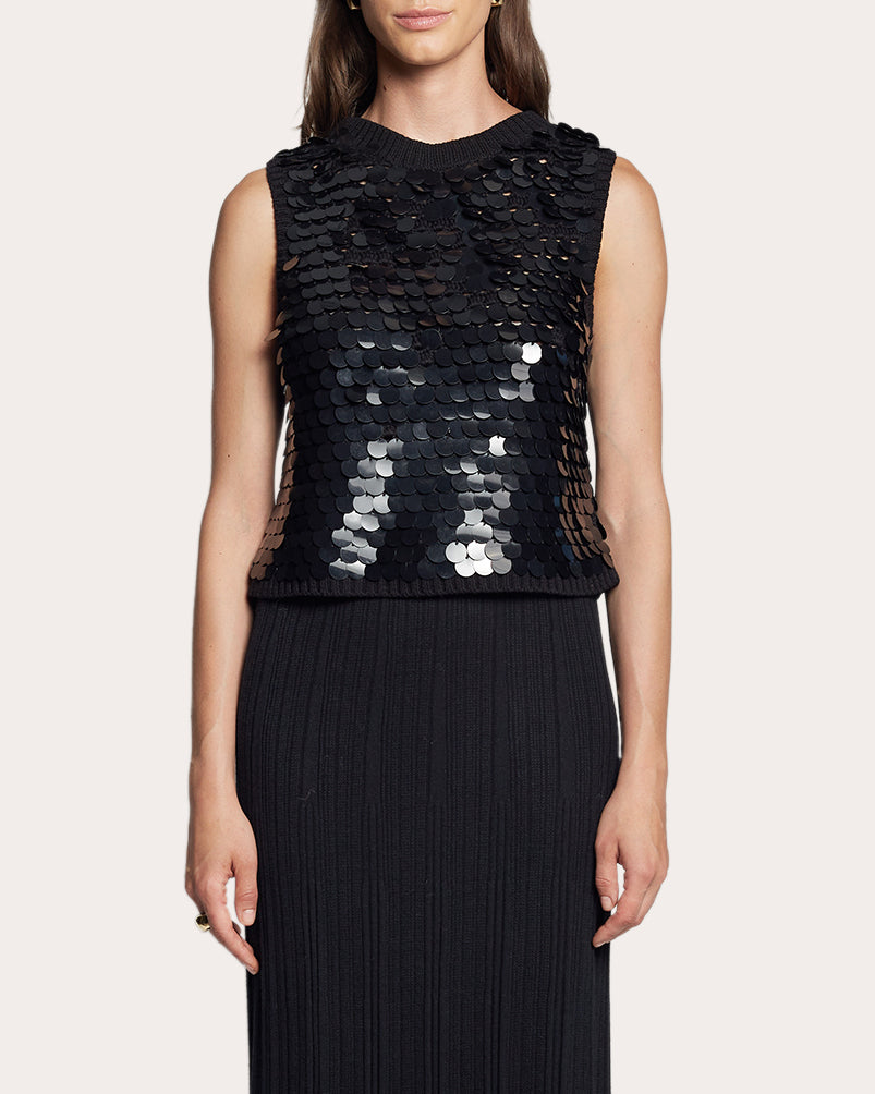 Cora Sequin-Embellished Cotton Tank