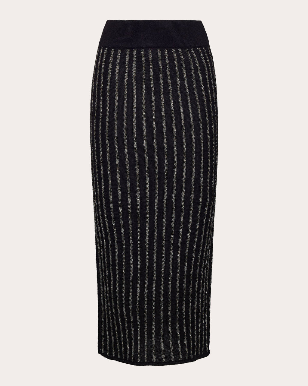 Nola Striped Metallic-Knit Alpaca-Blend Midi Skirt