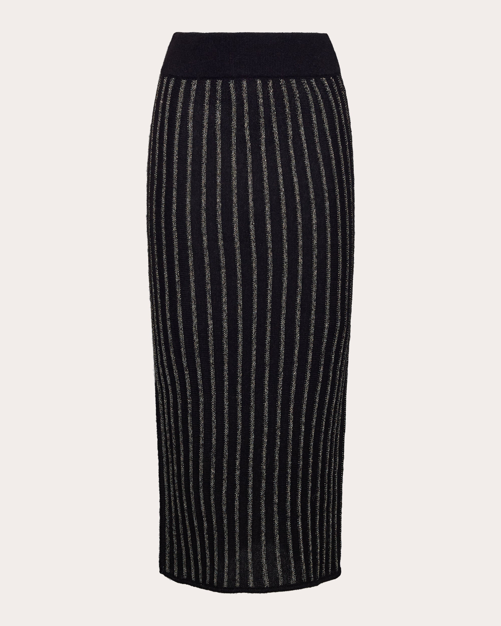 Nola Striped Metallic-Knit Alpaca-Blend Midi Skirt