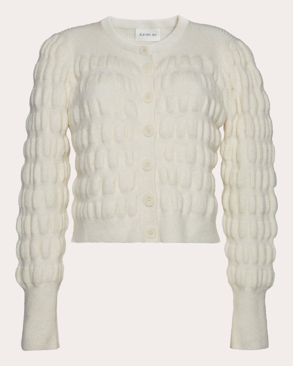 Anna Cropped Seersucker-Knit Alpaca-Blend Cardigan