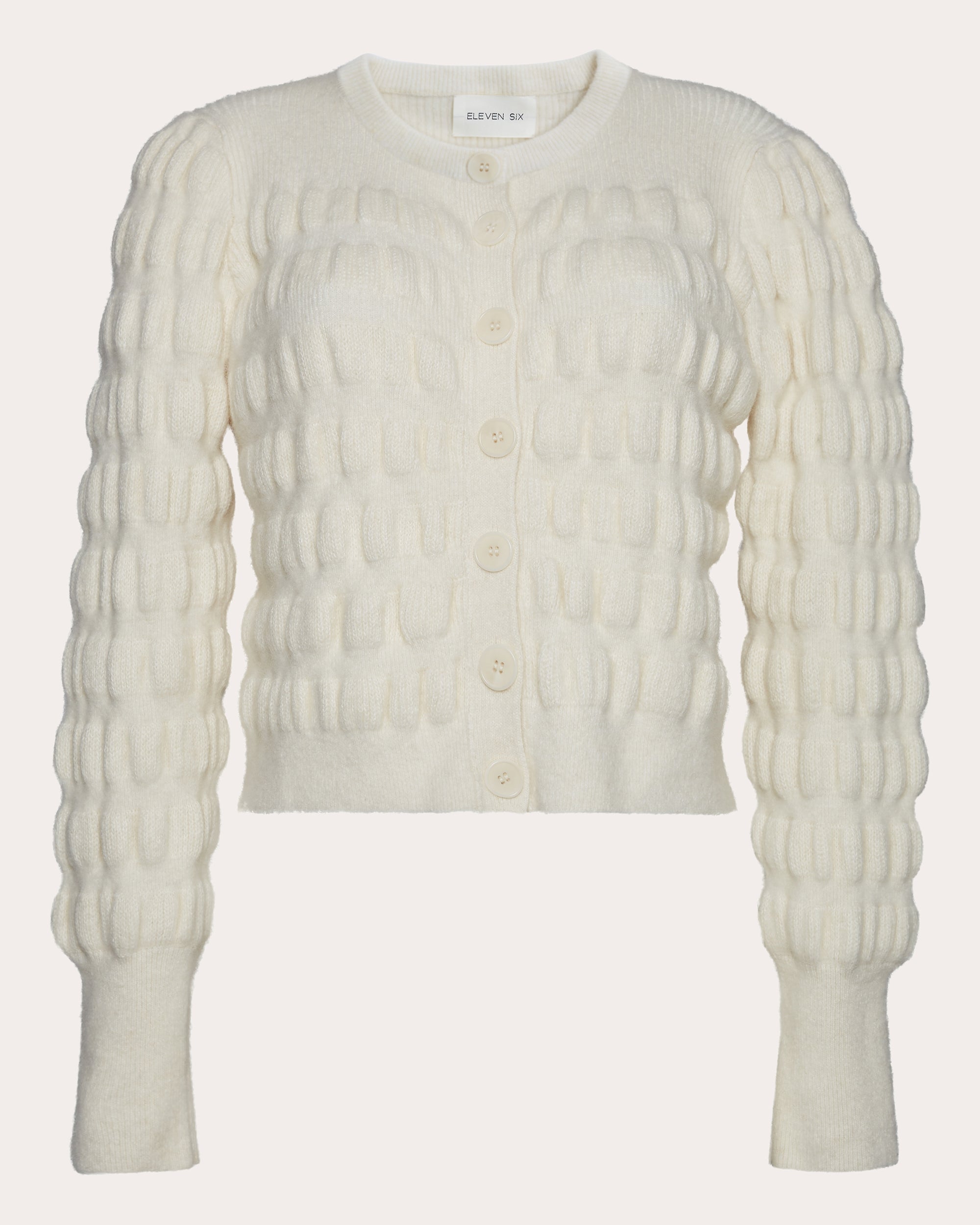 Anna Cropped Seersucker-Knit Alpaca-Blend Cardigan