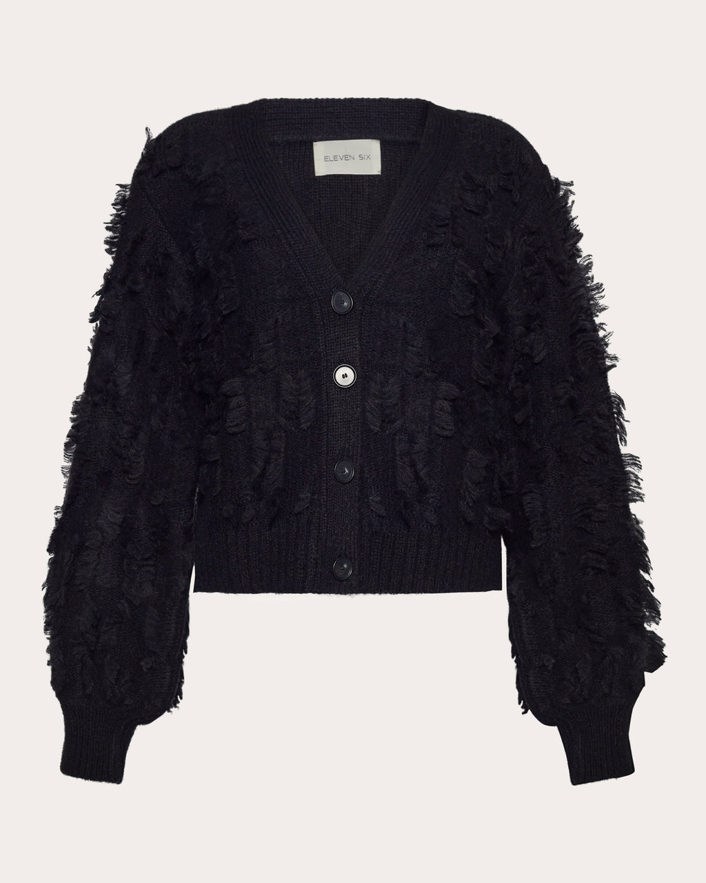 Luella Cropped Fringed Alpaca-Blend Cardigan