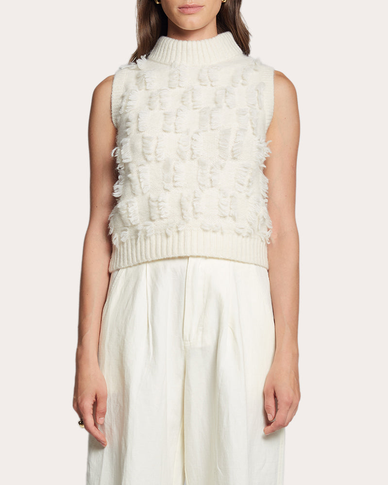 Stella Fringed Alpaca-Blend Knit Top