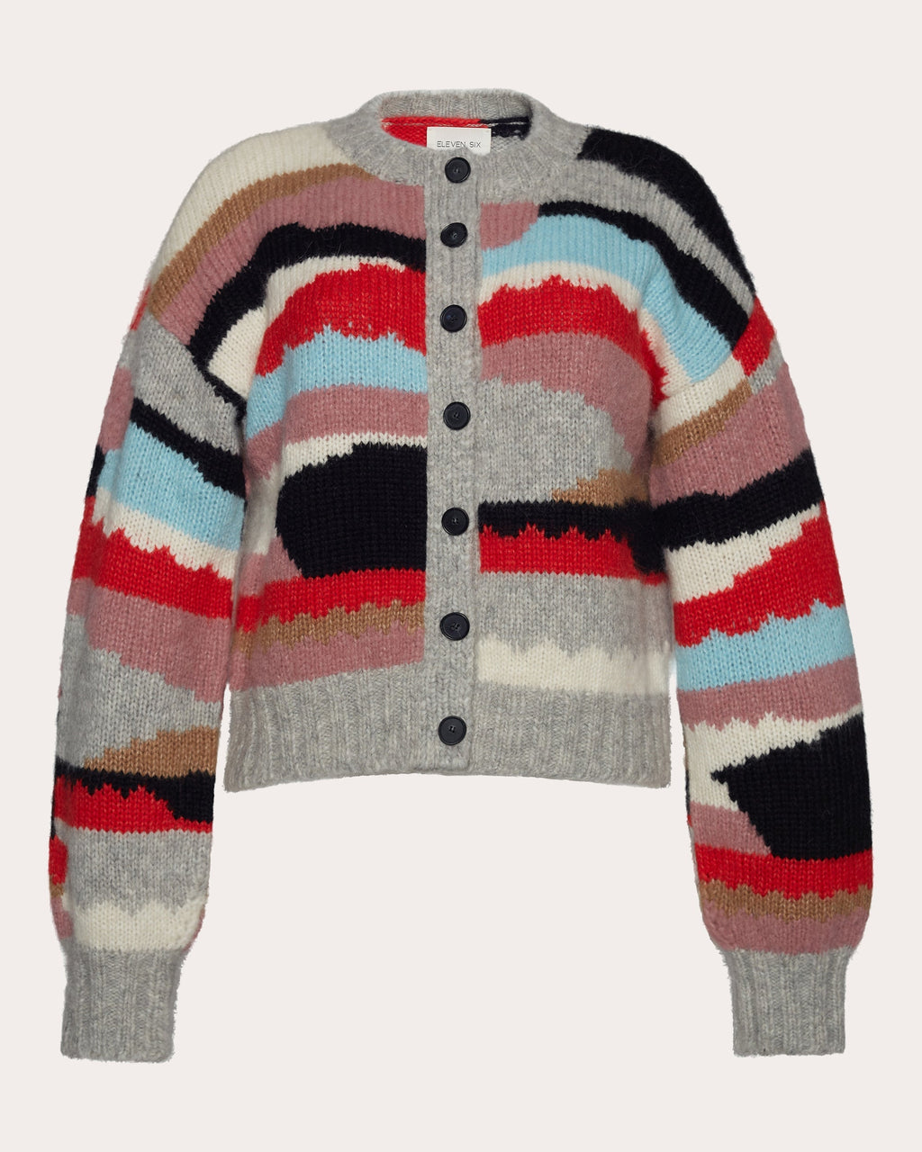 Zaria Cropped Intarsia-Knit Alpaca-Blend Cardigan