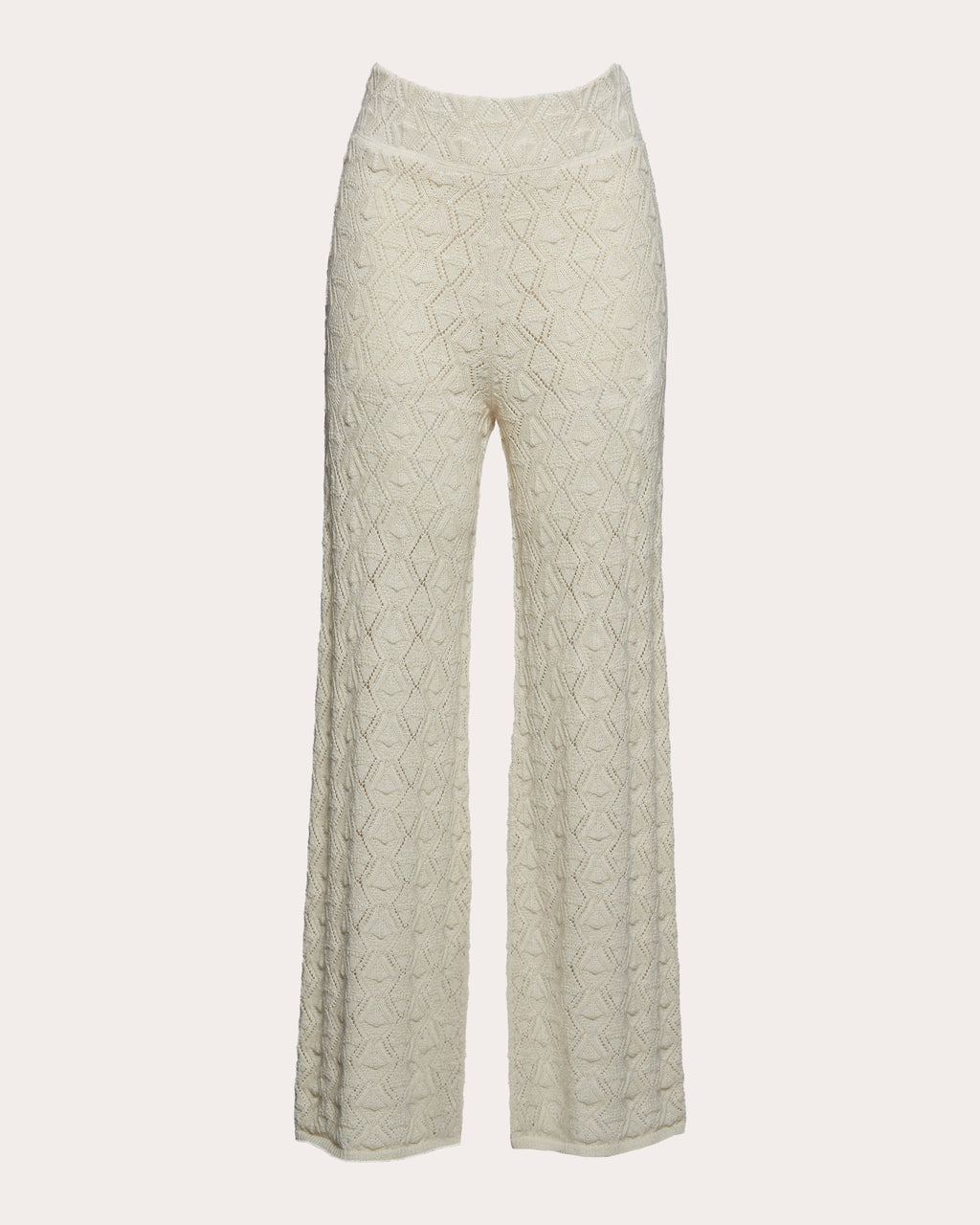 Amelia Lace-Stitch Alpaca-Knit Pants