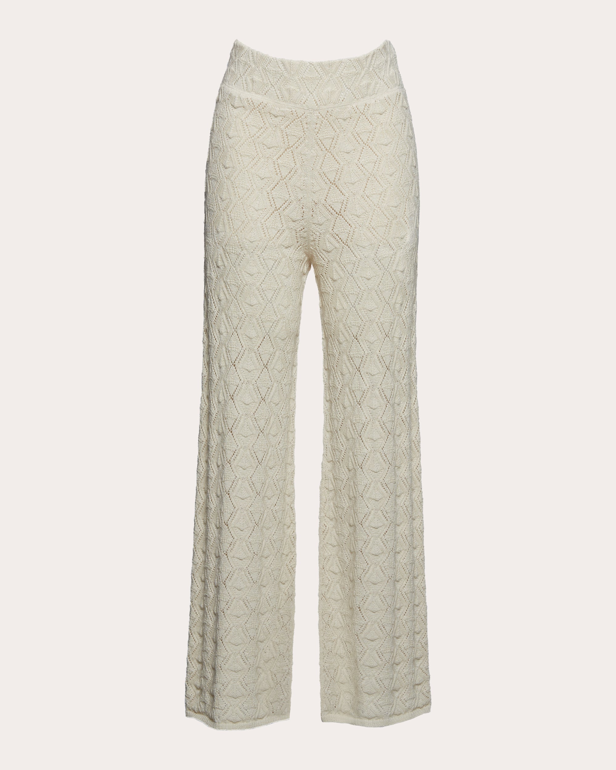 Amelia Lace-Stitch Alpaca-Knit Pants