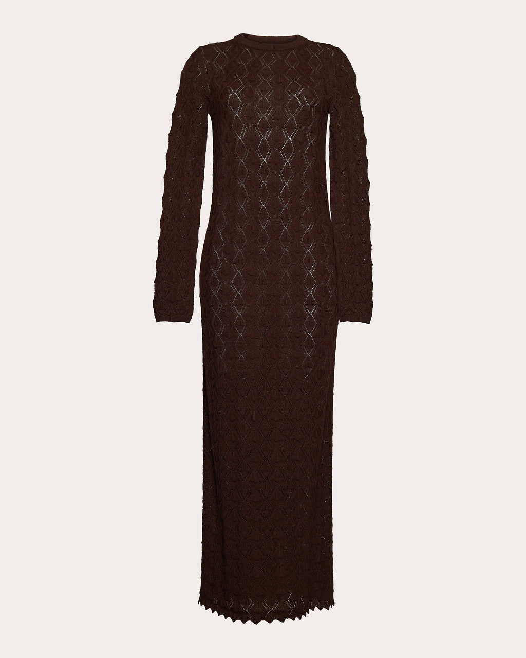 Aurela Lace-Stitch Alpaca-Knit Maxi Dress