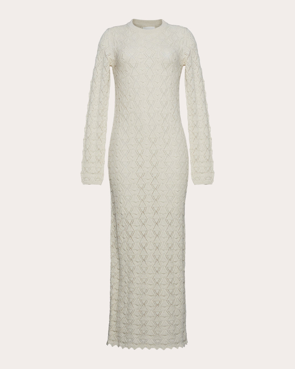 Aurela Lace-Stitch Alpaca-Knit Maxi Dress