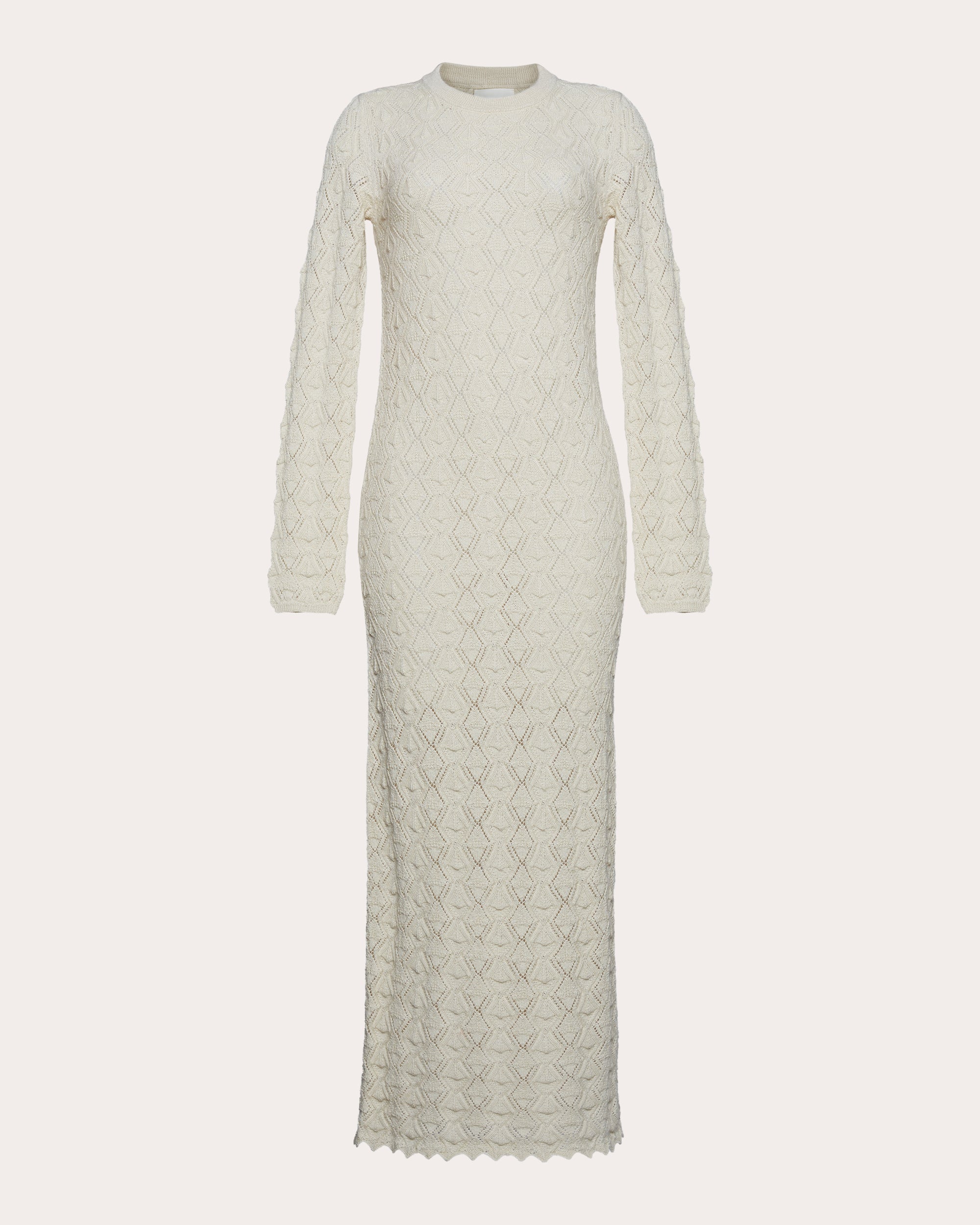 Aurela Lace-Stitch Alpaca-Knit Maxi Dress