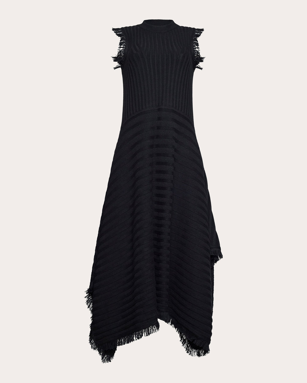 Hanna Asymmetric Fringed Alpaca-Blend Maxi Dress