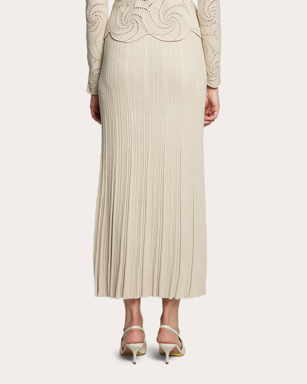 Sally Ribbed Cotton-Blend Midi Skirt