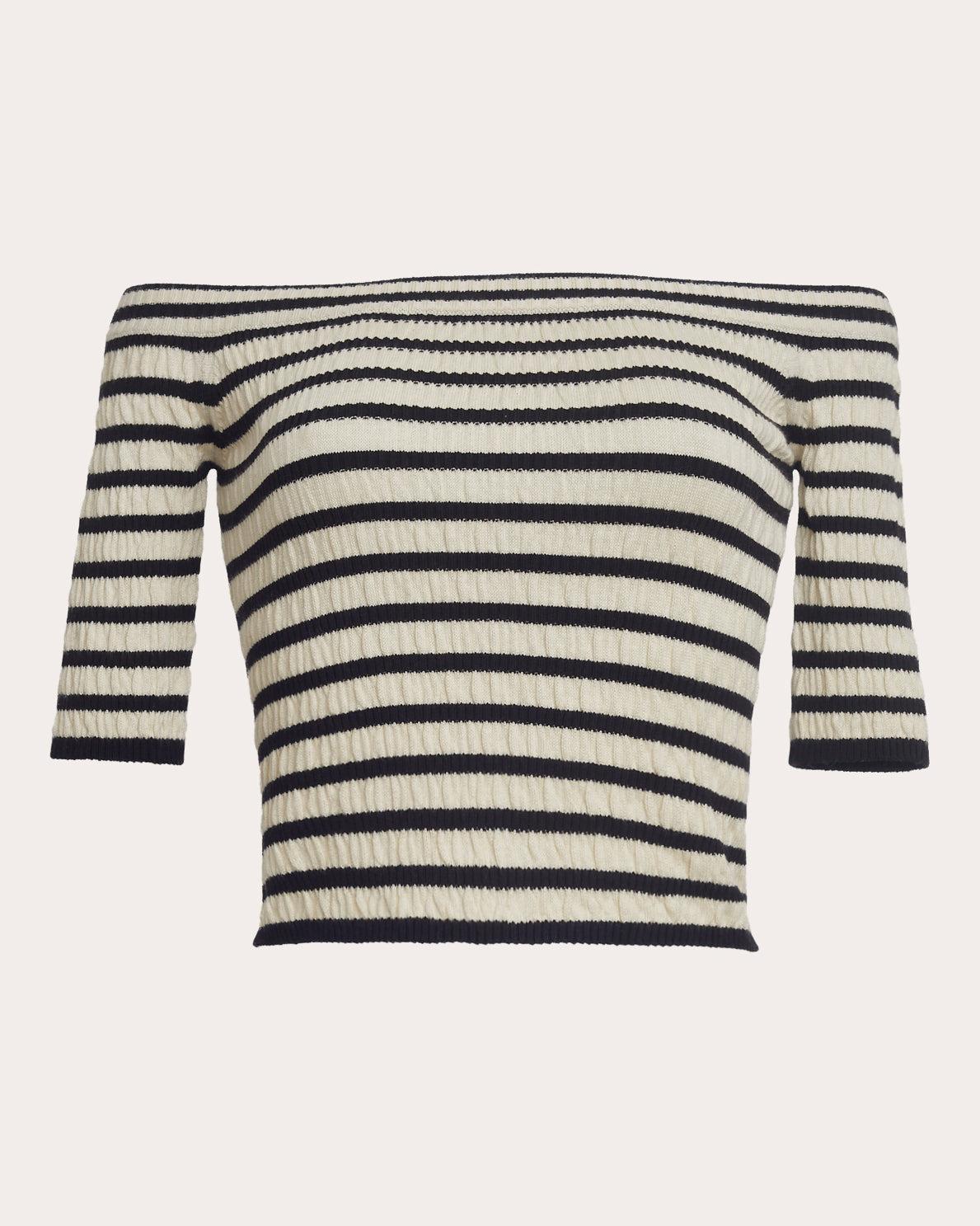 Helene Stripe Off-Shoulder Sweater