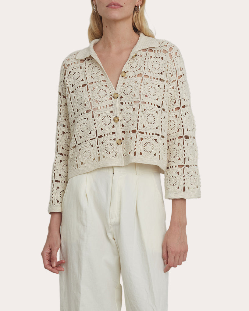 Tasha Crocheted Crop Jacket