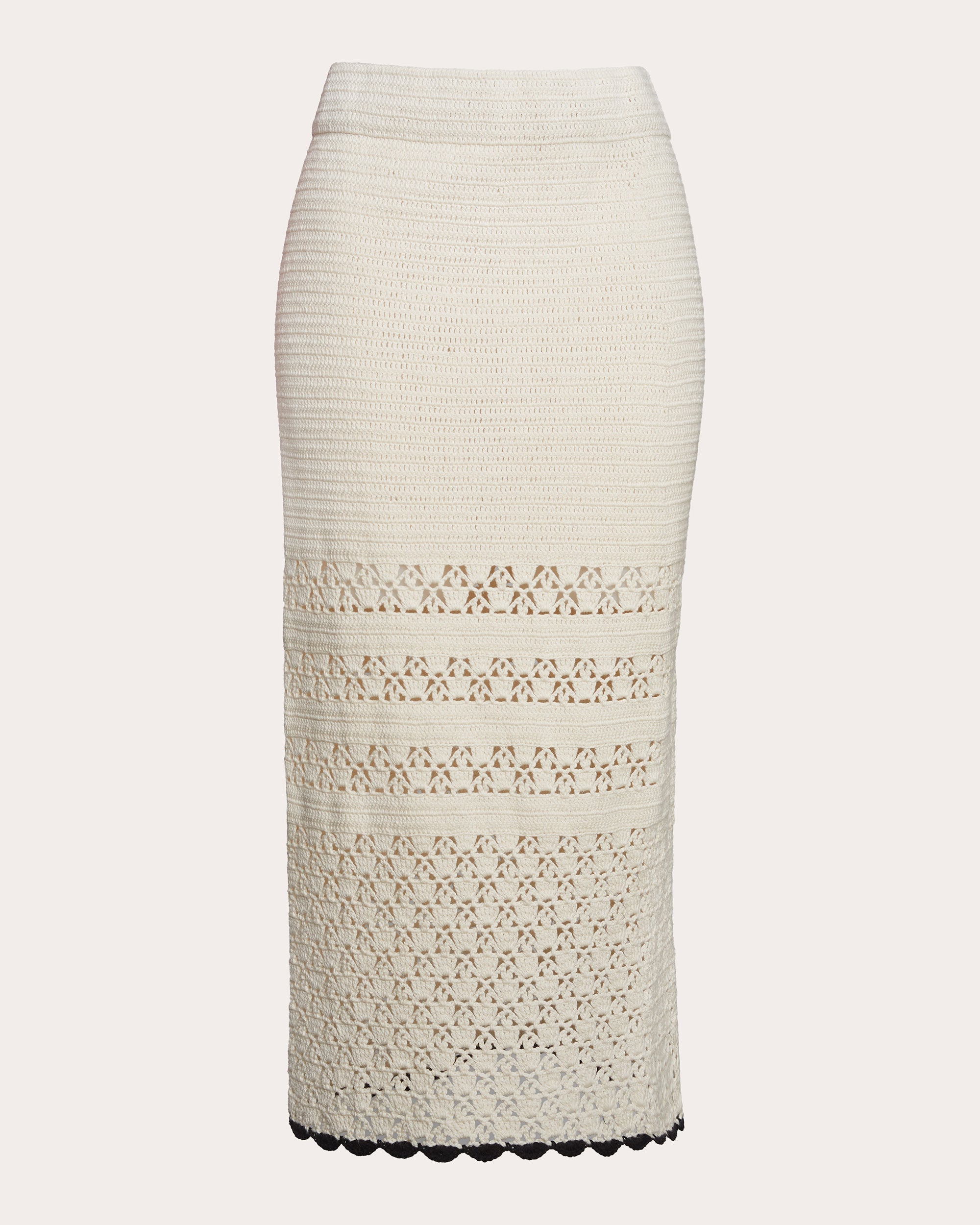 Lucia Cotton Crochet Knit Midi Skirt