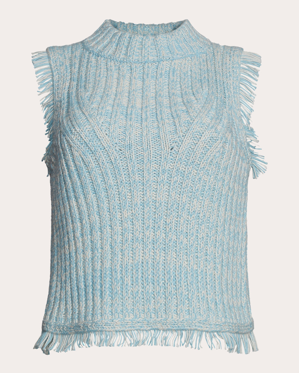Bria Cropped Fringe-Trimmed Ribbed Knit Top