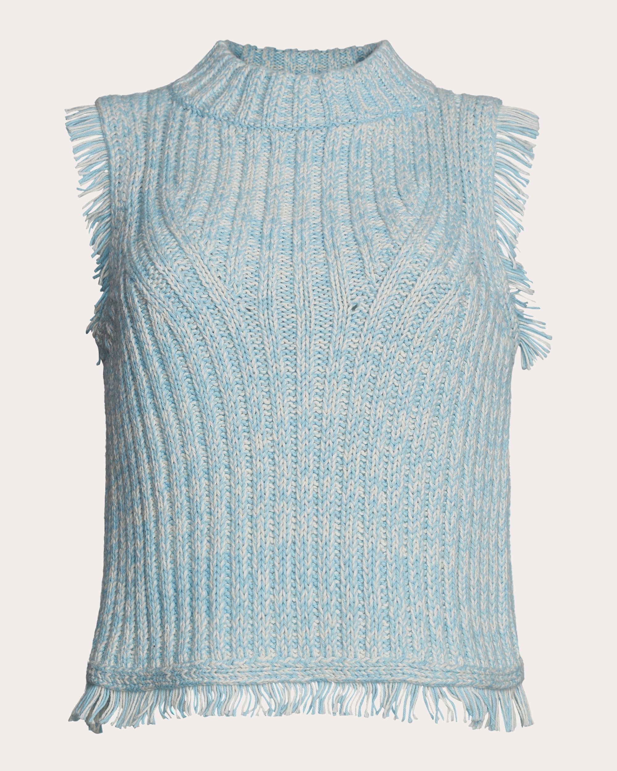 Bria Cropped Fringe-Trimmed Ribbed Knit Top