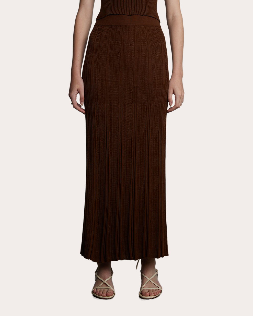 Sally Ribbed Cotton-Blend Midi Skirt