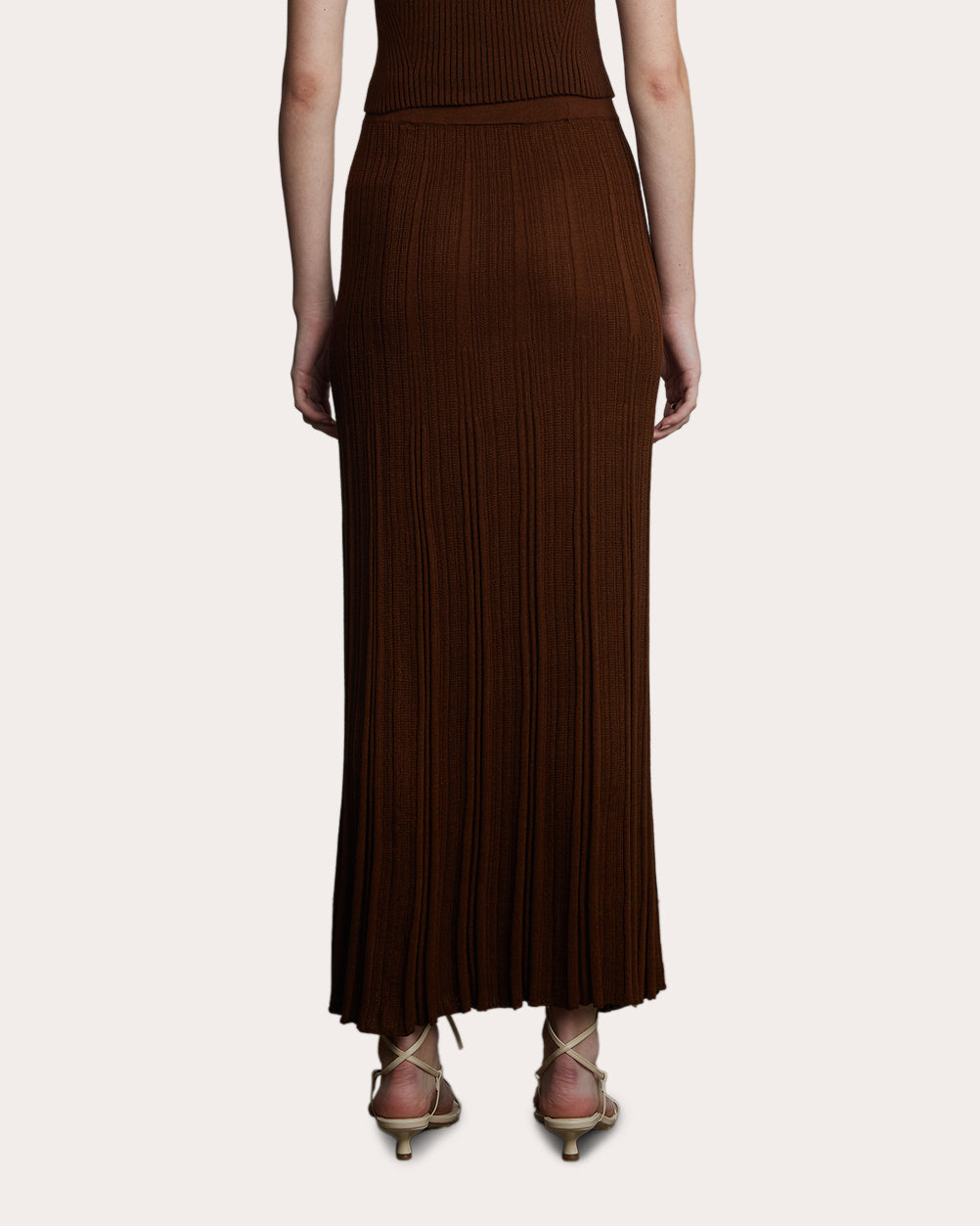 Sally Ribbed Cotton-Blend Midi Skirt