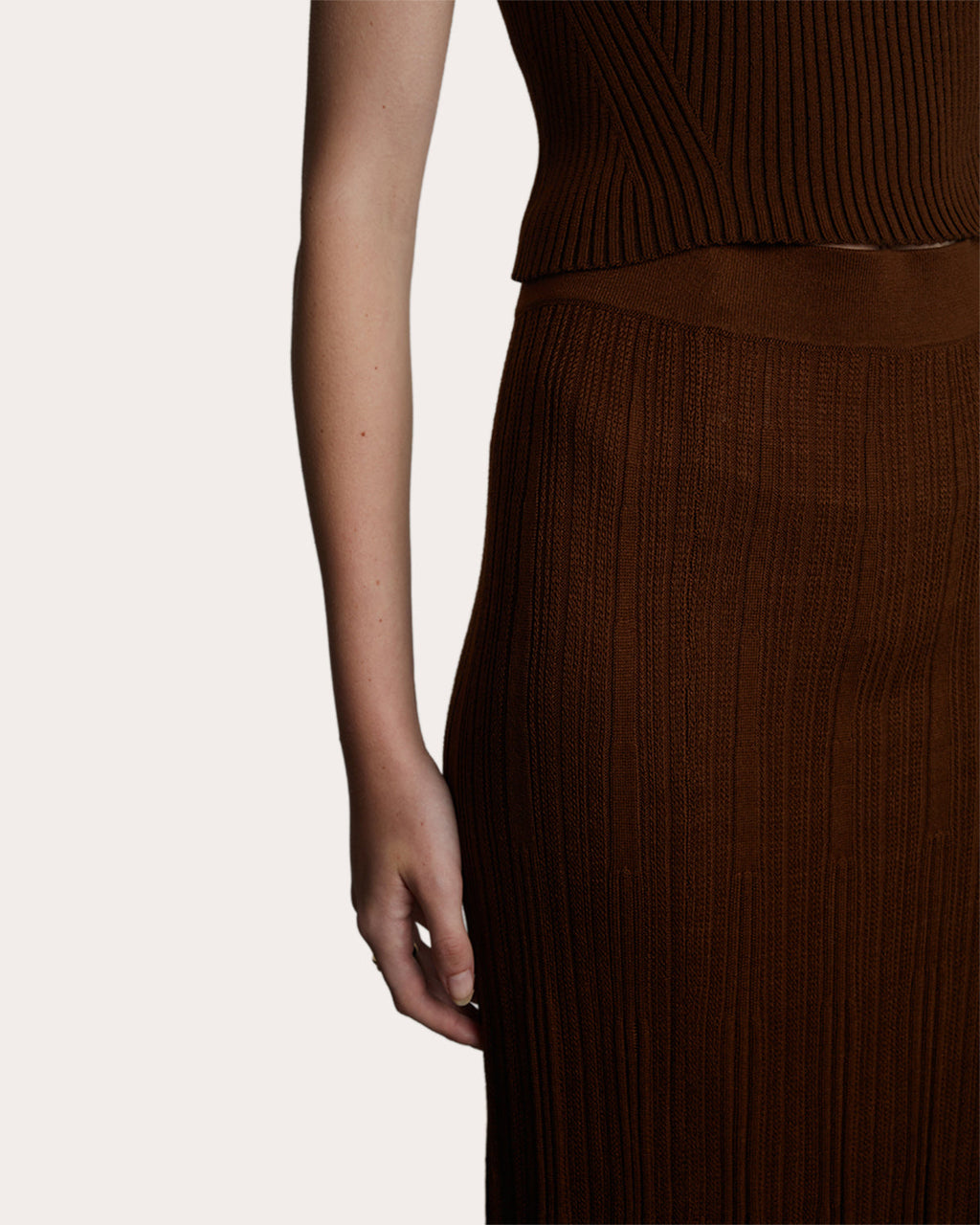 Sally Ribbed Cotton-Blend Midi Skirt
