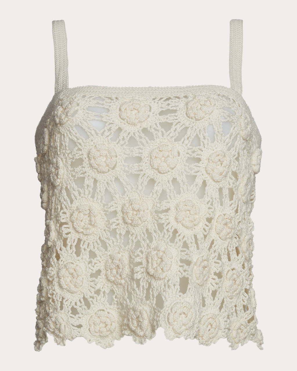 Mila Floral Cotton Crochet Knit Top