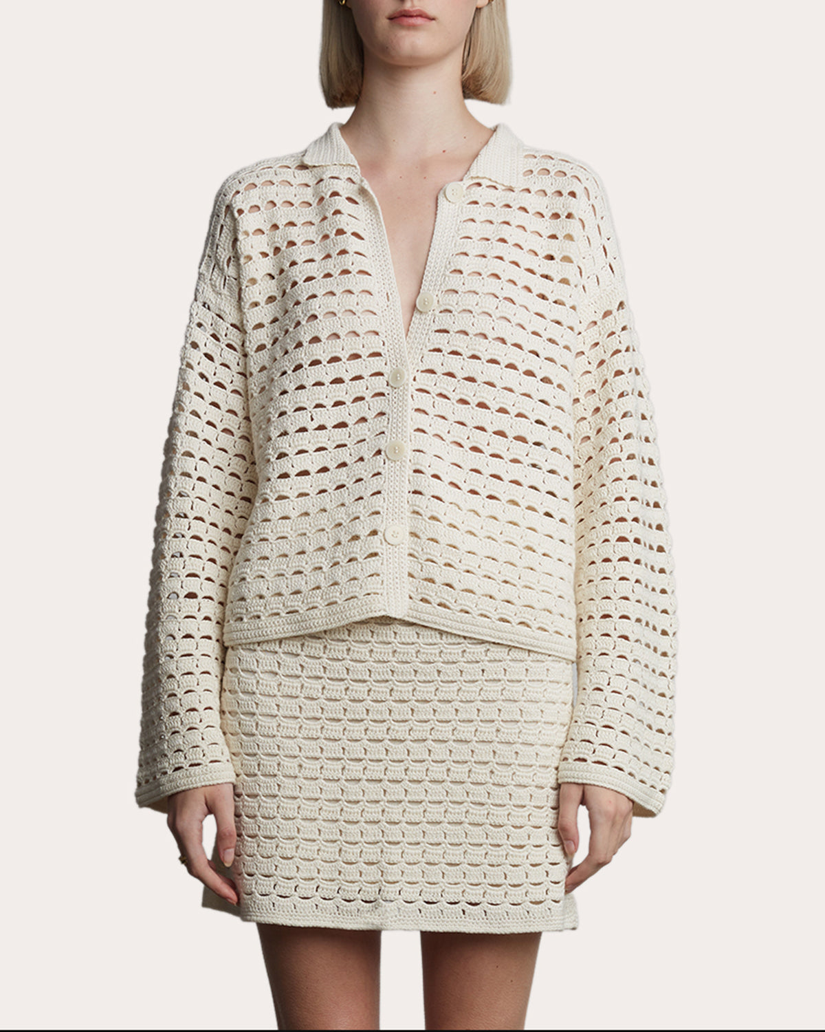 Ada Cotton Crochet Knit Shirt