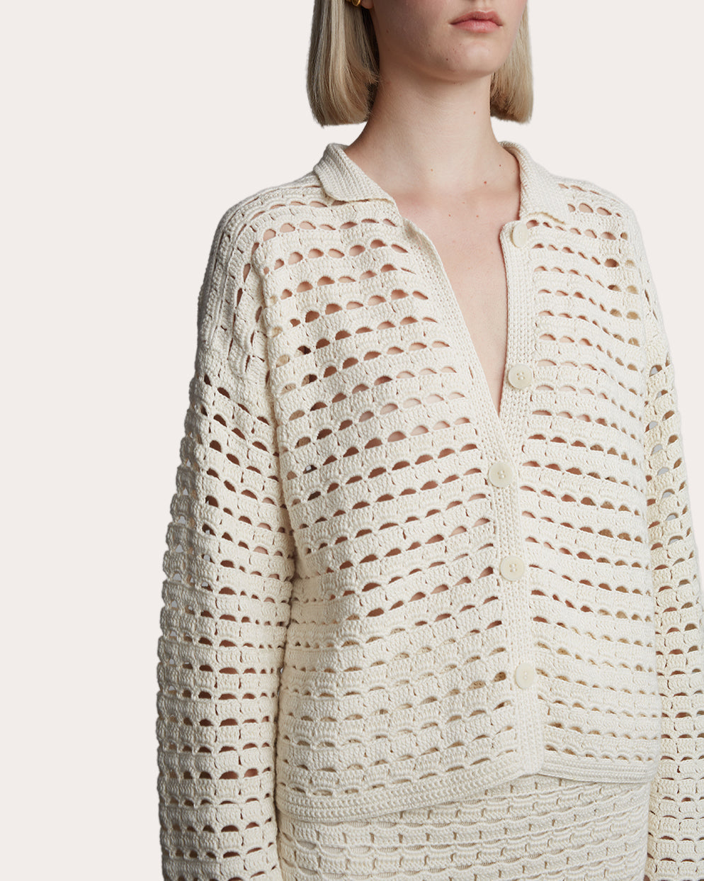 Ada Cotton Crochet Knit Shirt