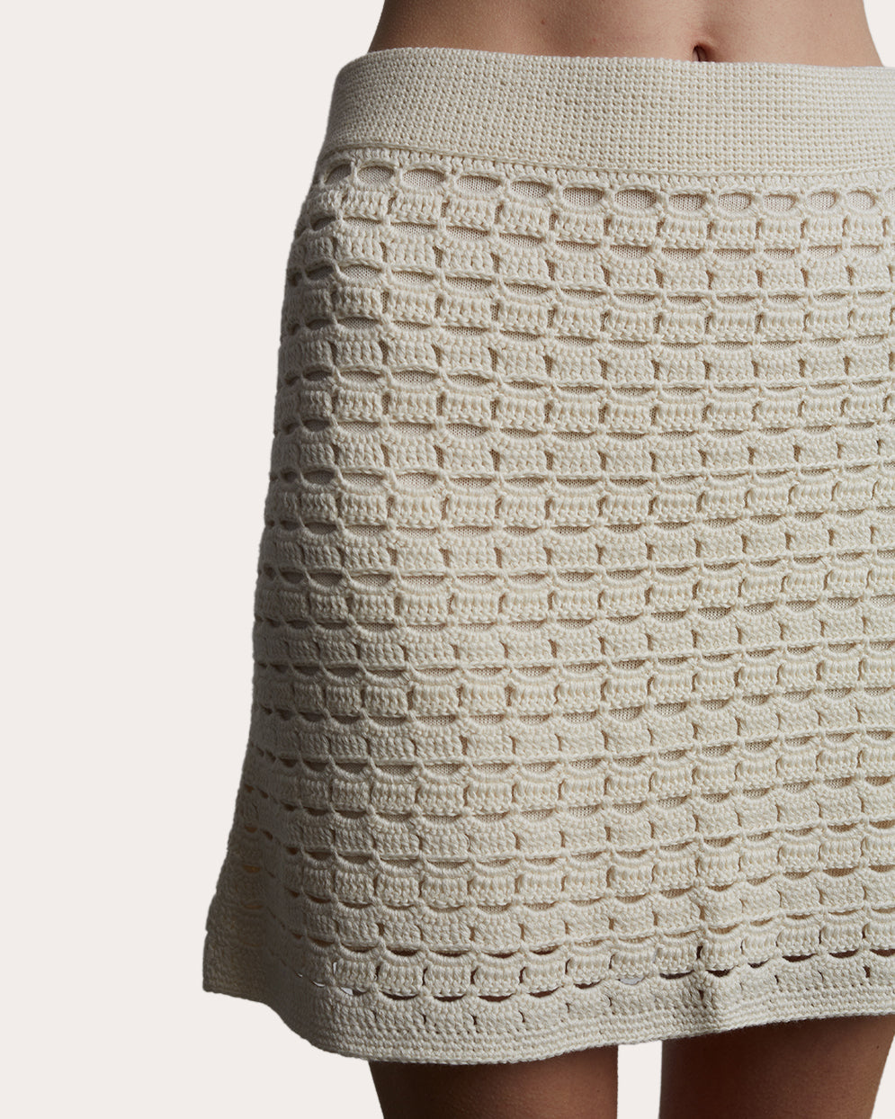 Ava Cotton Crochet Knit Mini Skirt