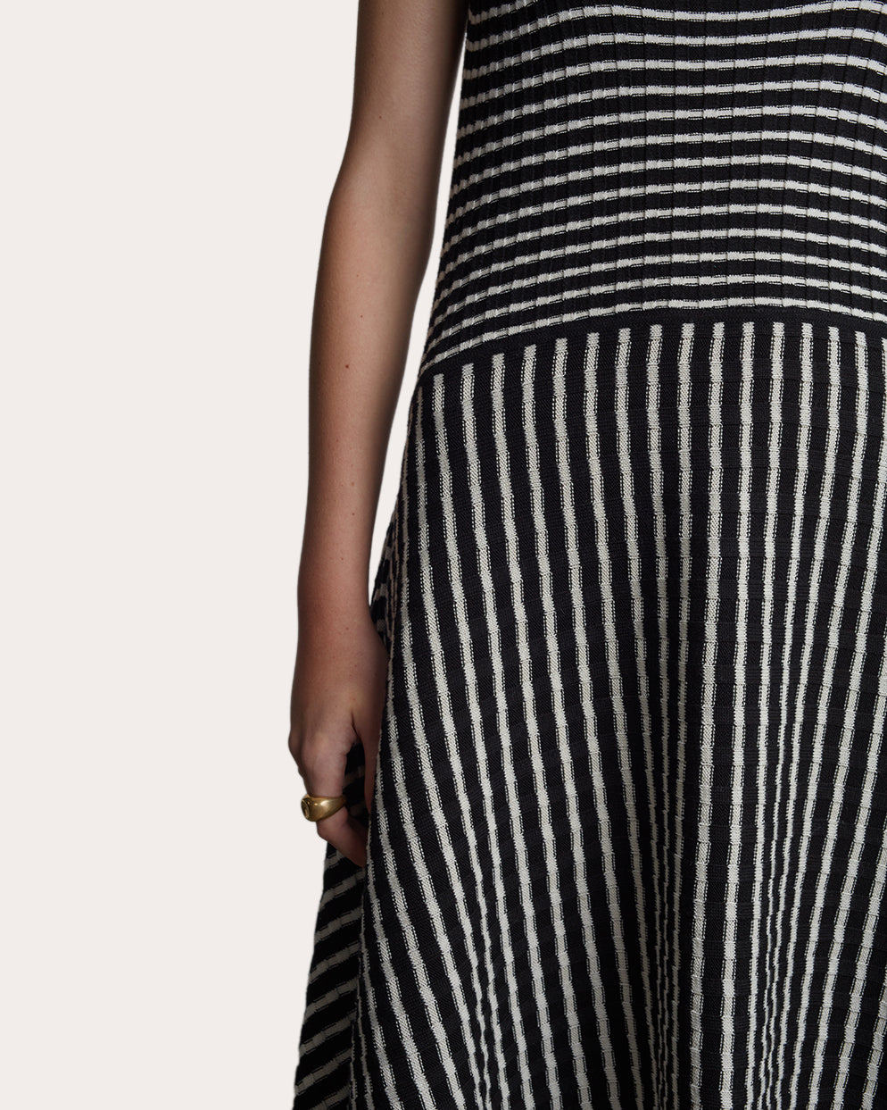 Ramona Asymmetric Fringe-Trimmed Ribbed Cotton Midi Dress