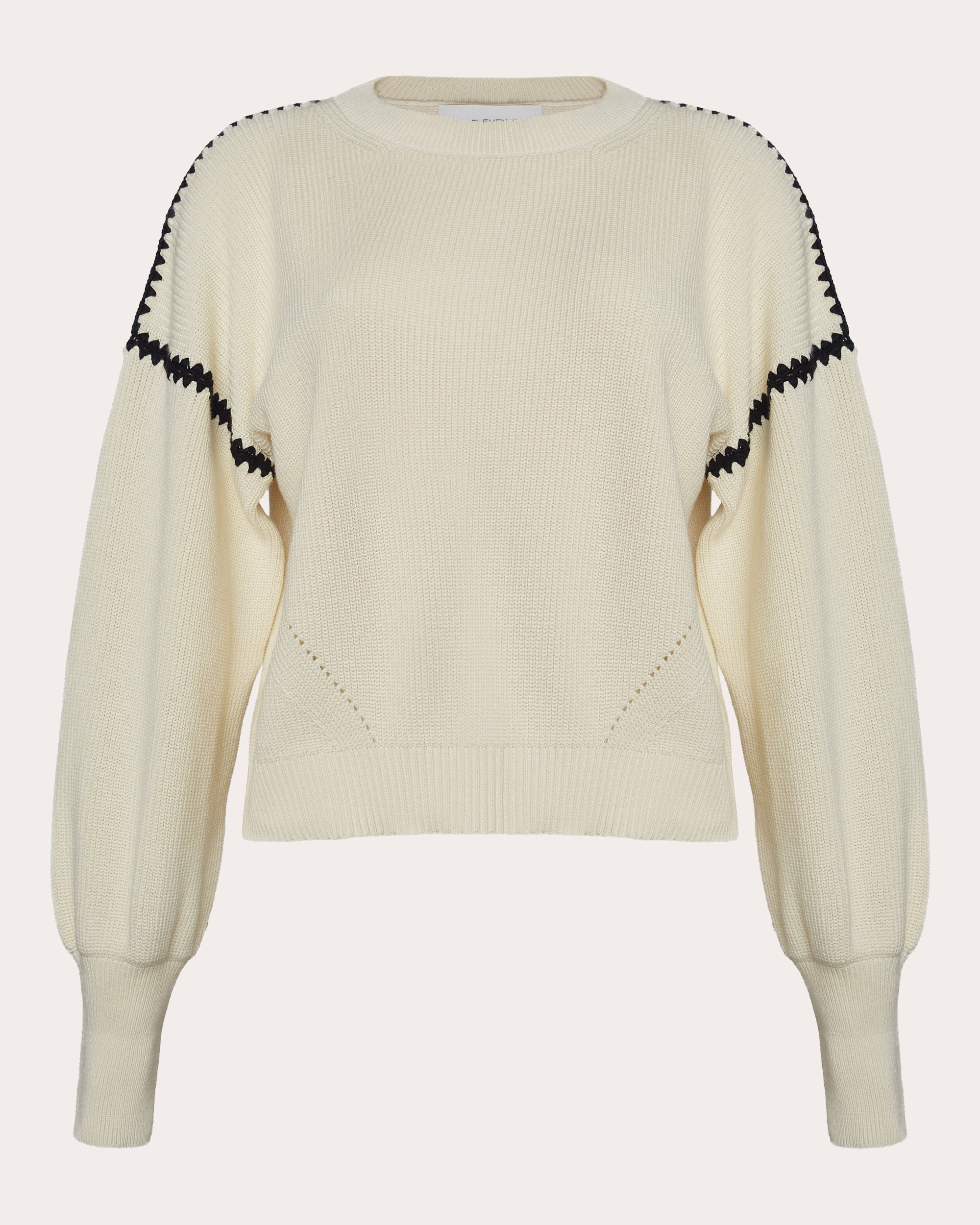 Layla Crochet-Trimmed Ribbed Cotton Sweater