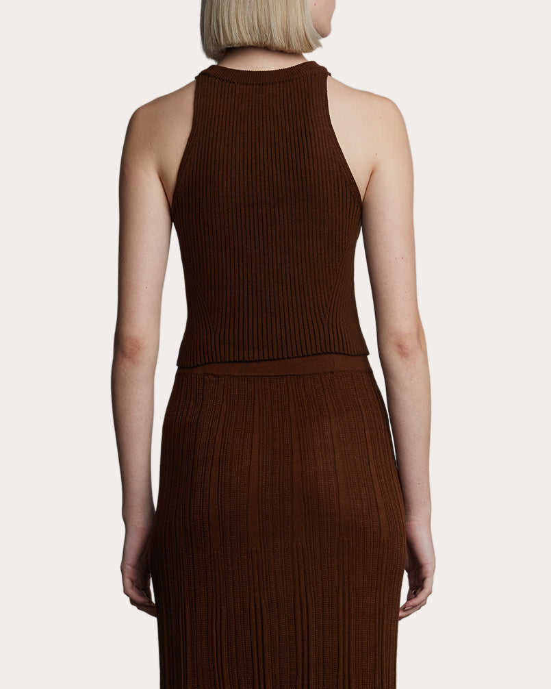 Tia Cropped Ribbed Cotton Top