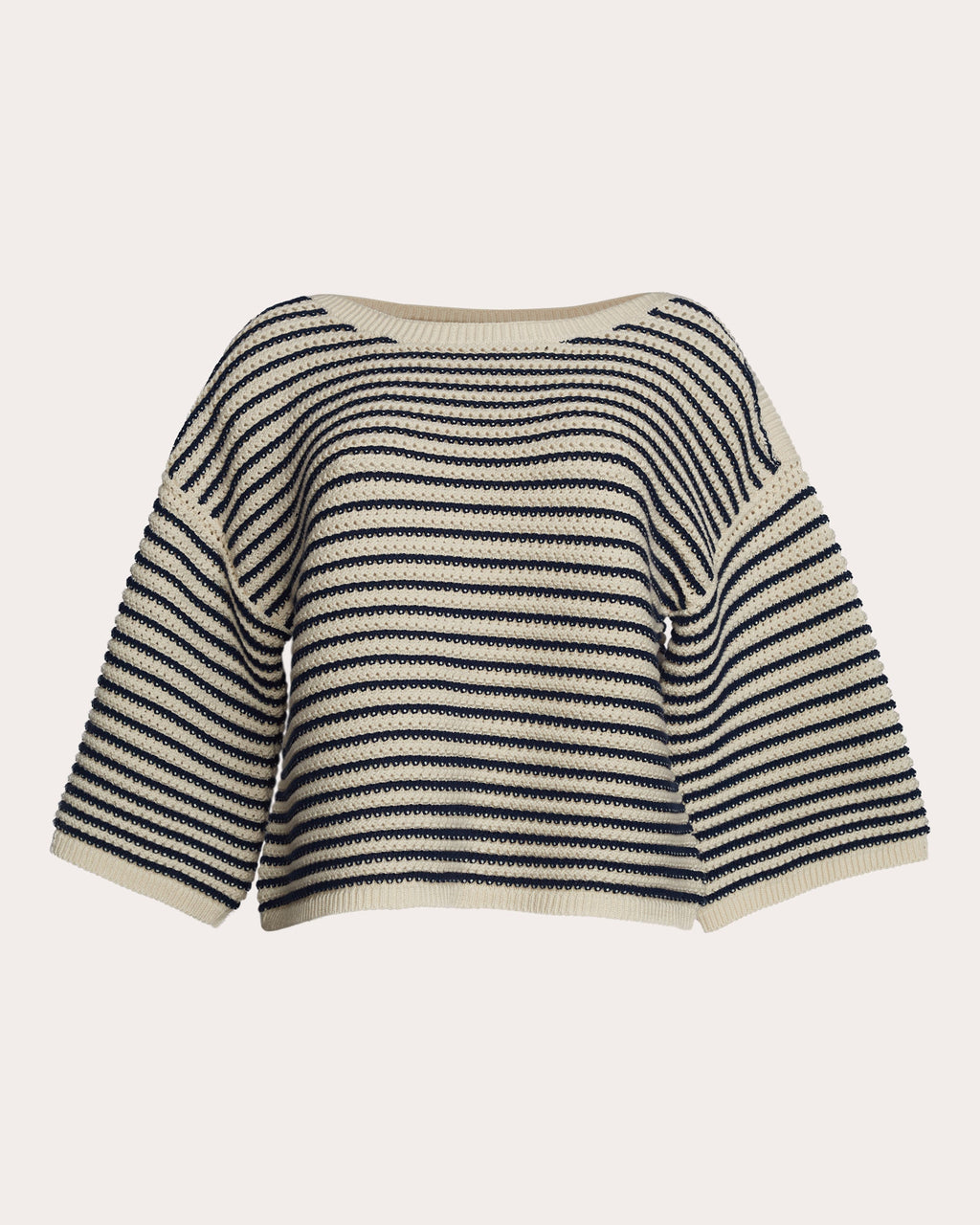 Elena Cropped Striped Cotton Sweater
