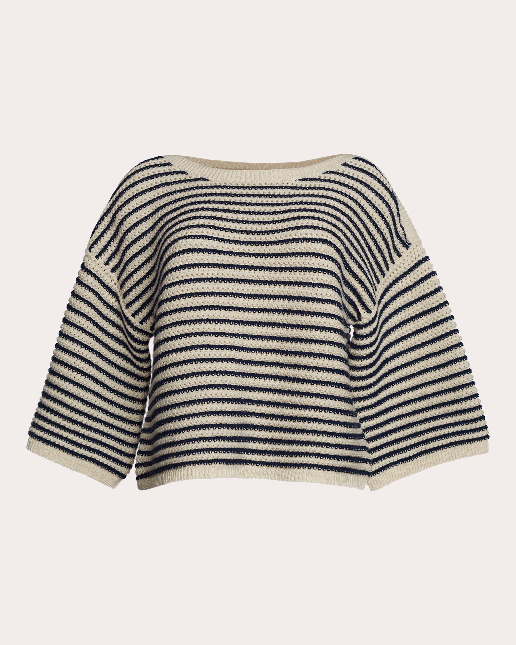 Elena Cropped Striped Cotton Sweater