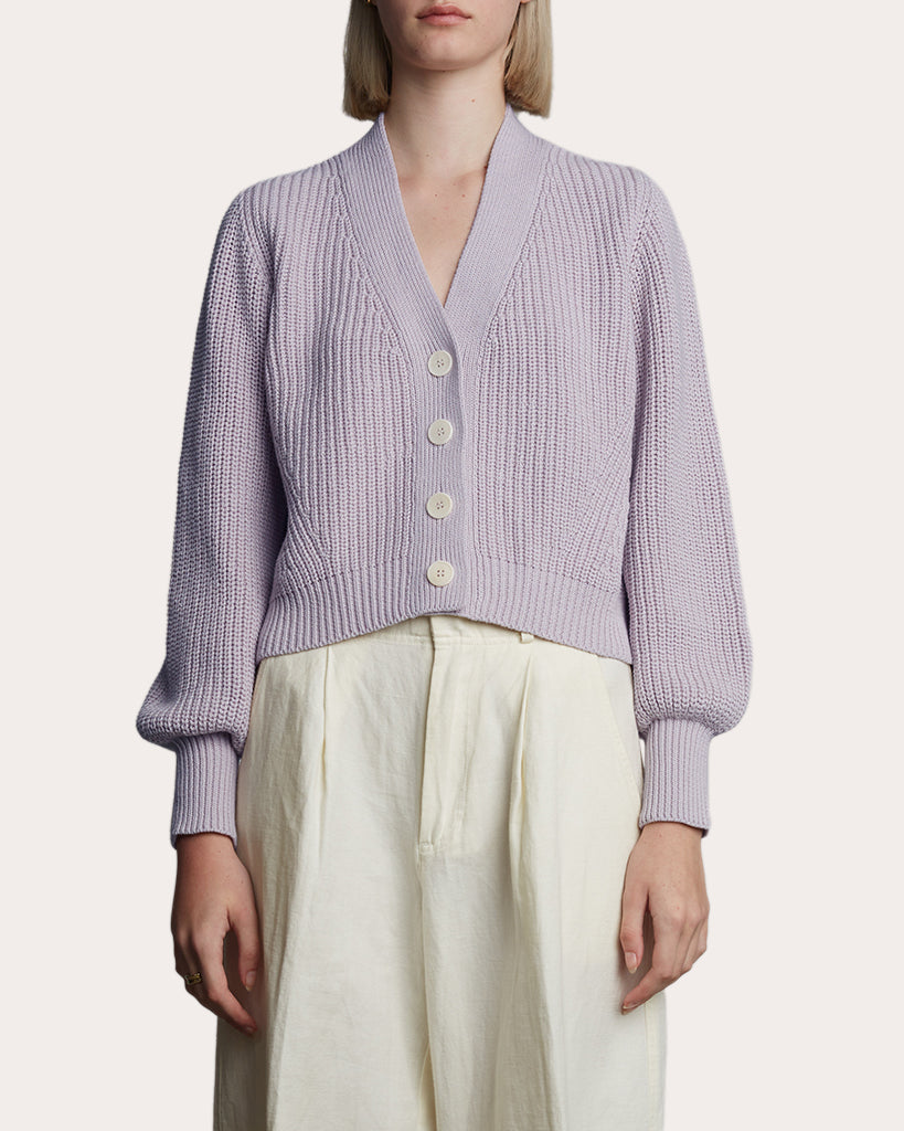 Isla Cropped Ribbed Cotton Cardigan
