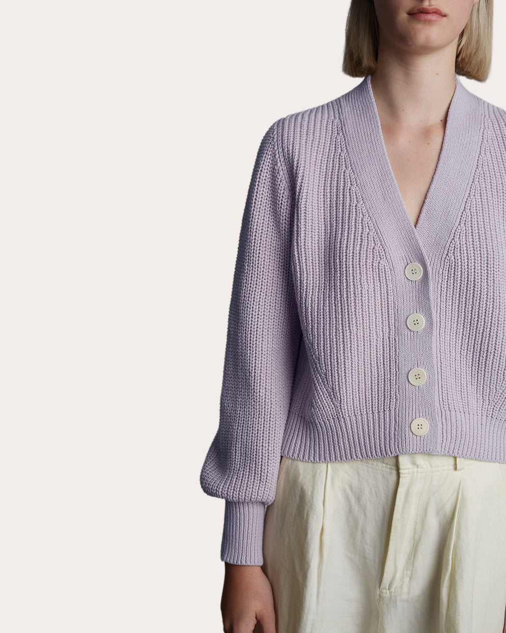 Isla Cropped Ribbed Cotton Cardigan