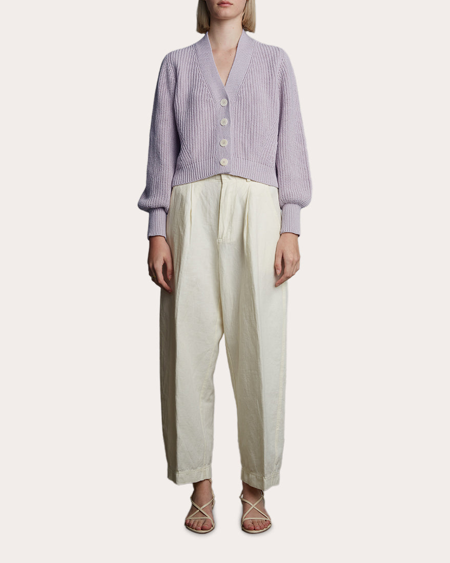 Isla Cropped Ribbed Cotton Cardigan