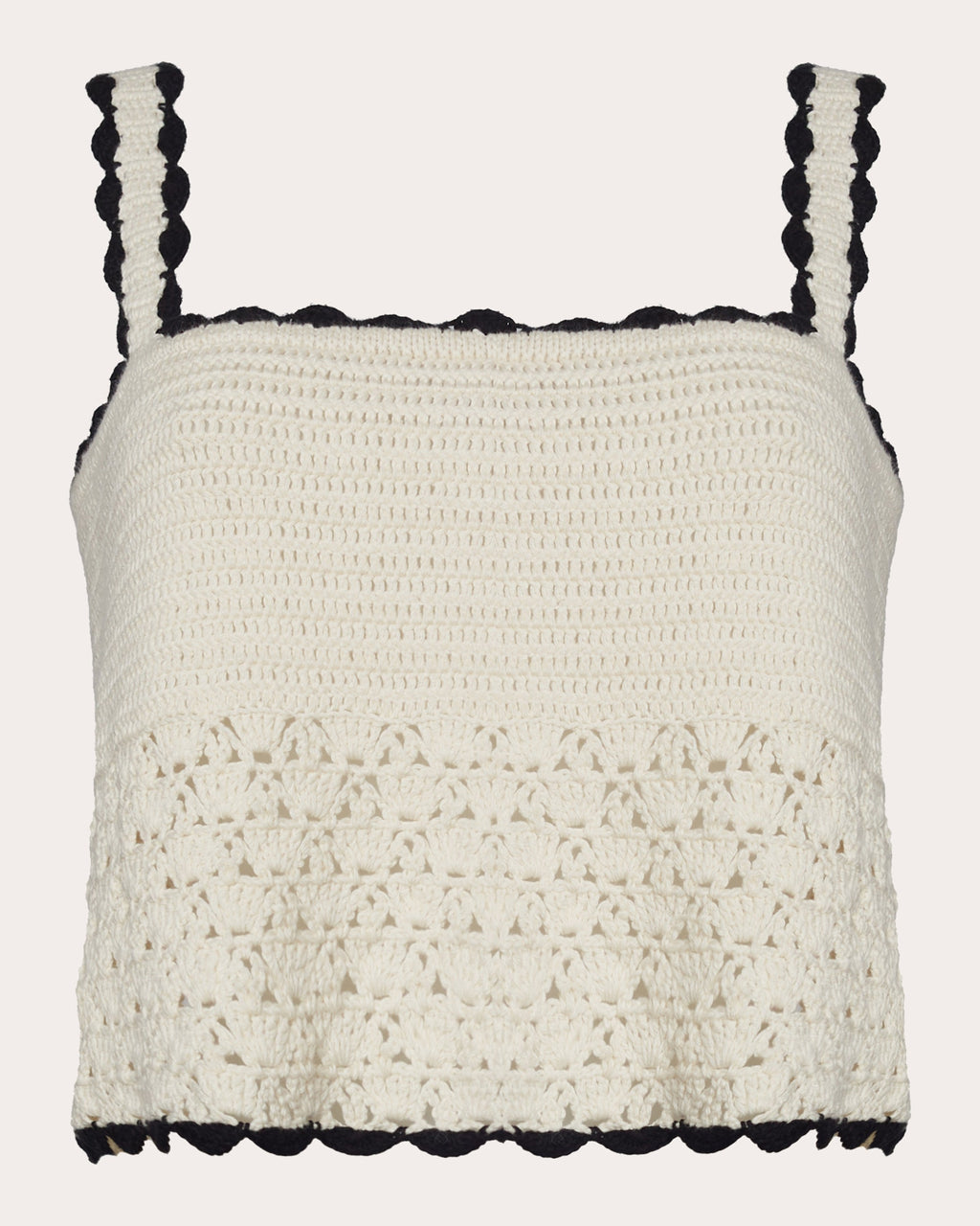 Caria Cropped Cotton Crochet Knit Top