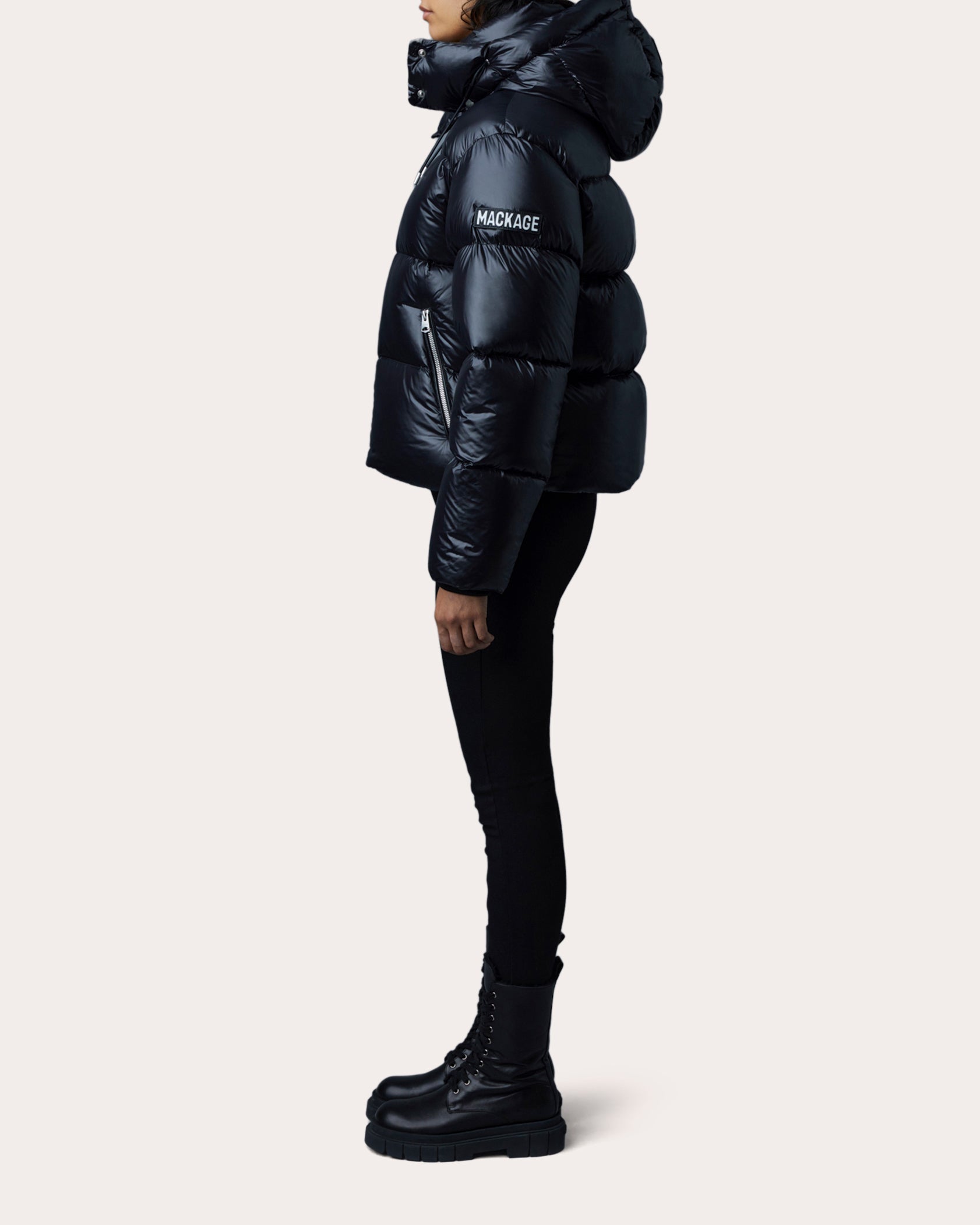 Evie Lustrous Light Hooded Down Jacket