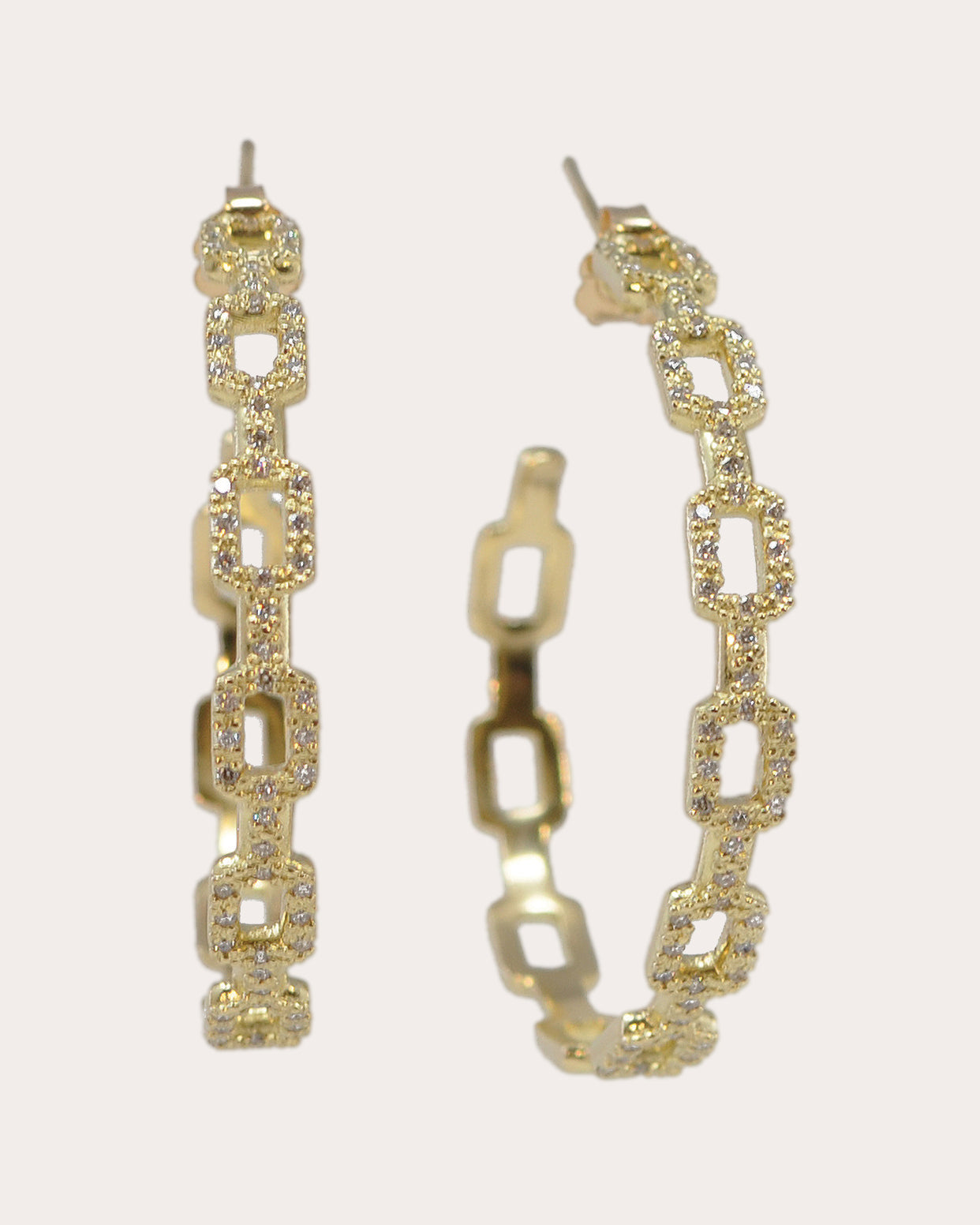 Sueno 18K Gold Diamond Hoop Earrings