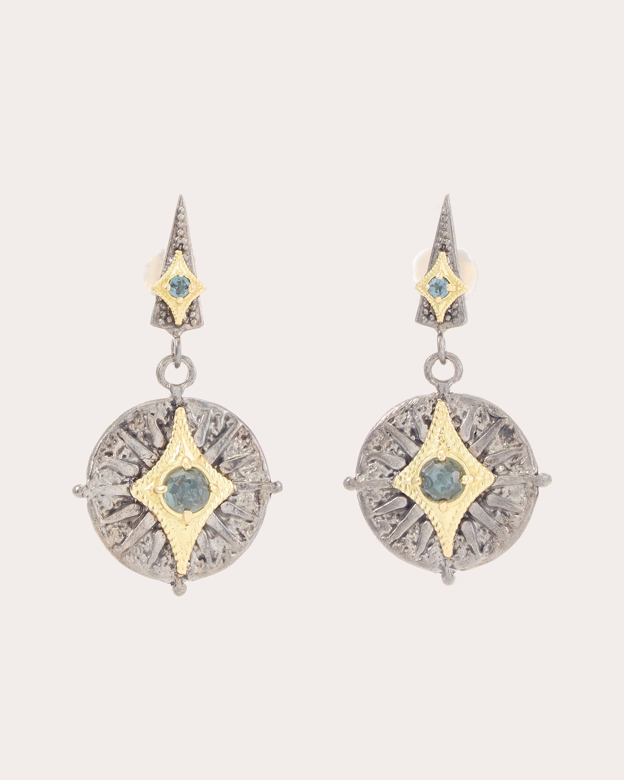 Sterling Silver 18K Gold Spinel Earrings