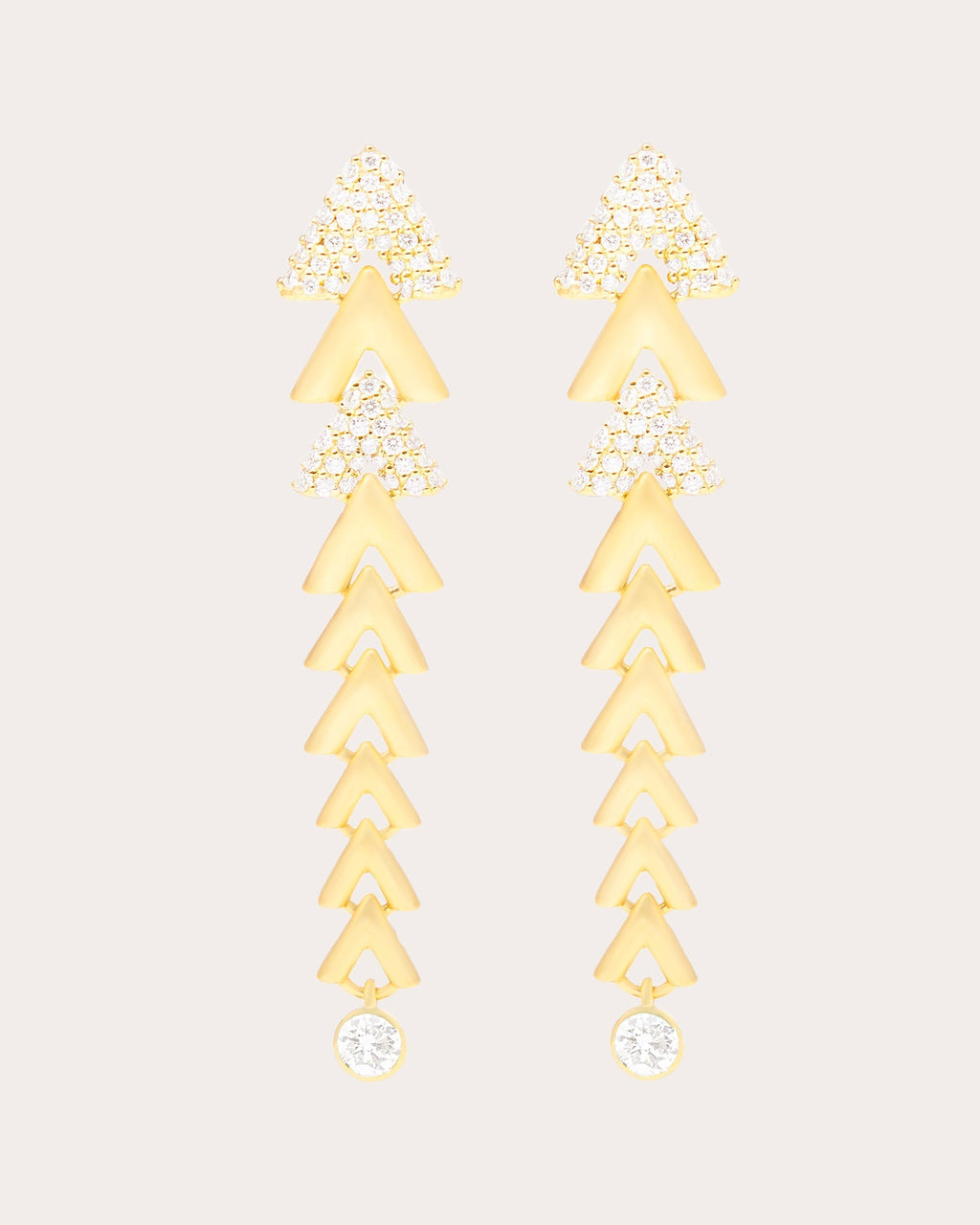 Spark 14K Gold Diamond Chevron Link Earrings
